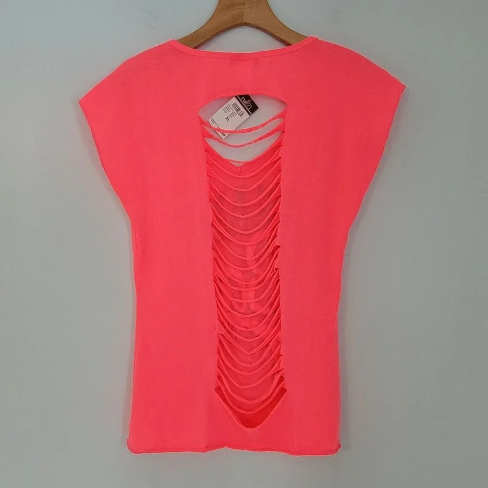 Miss‎ Popular Shirt Kids Girls Sz XL Cold Shoulder Team Bae Hot Pink NEW NWT